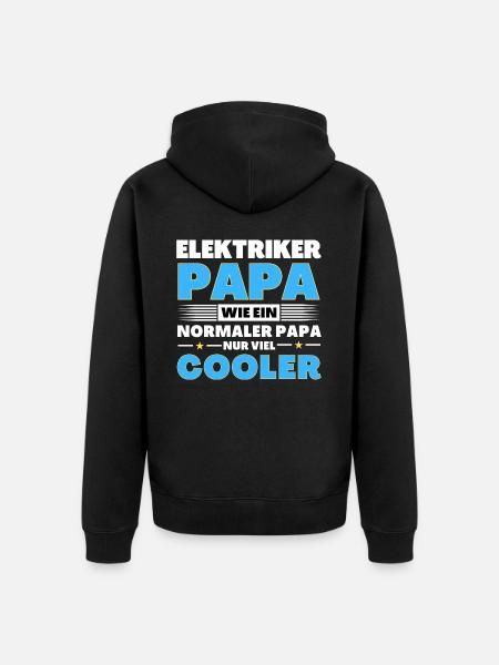Elektriker Papa wie ein normaler nur viel cooler - Unisex Premium Bio Zip Hoodie - Schwarz