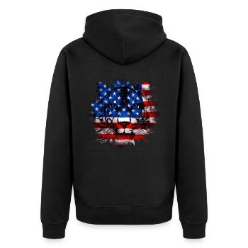 Amérique du Nord - Veste à capuche bio Premium Unisexe - noir - Dos - Nico (187cm)
