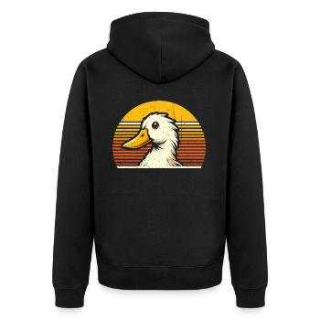 Canards cool - Rétro Vintage - Veste à capuche bio Premium Unisexe - noir - Dos - Nico (187cm)