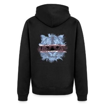 Botswana - Unisex Premium Bio Zip Hoodie - Schwarz - Hinten - Nico (187cm)
