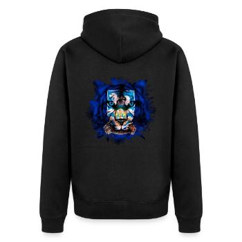 Falkland Islands - Unisex Premium Organic Zip Hoodie - black - Back - Nico (187cm)