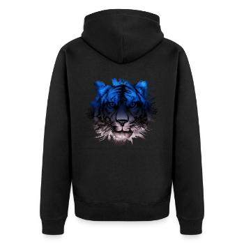 Estland - Unisex Premium Bio Zip Hoodie - Schwarz - Hinten - Nico (187cm)