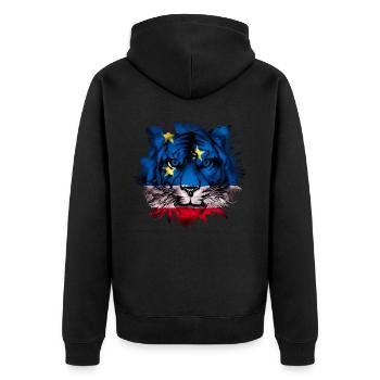 Gagauzia - Unisex Premium Organic Zip Hoodie - black - Back - Nico (187cm)
