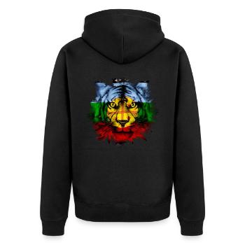 Mapuche - Unisex Premium Bio Zip Hoodie - Schwarz - Hinten - Nico (187cm)