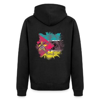 Mozambique - Unisex Premium Organic Zip Hoodie - black - Back - Nico (187cm)