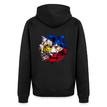 Philippinen - Unisex Premium Bio Zip Hoodie - Schwarz - Hinten - Nico (187cm)