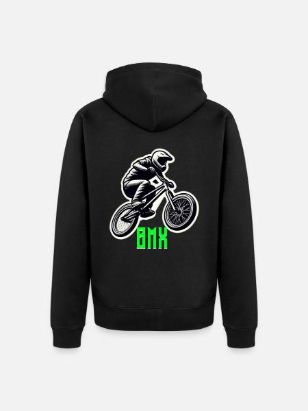 BMX Rad - Unisex Premium Bio Zip Hoodie - Schwarz