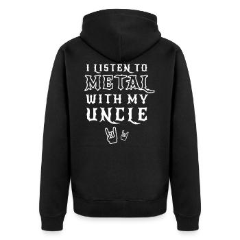 J'écoute du métal avec mon cadeau de tee-shirt oncle - Veste à capuche bio Premium Unisexe - noir - Dos - Nico (187cm)