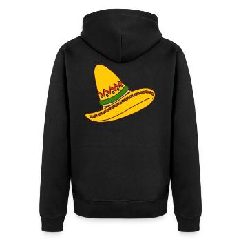 Mexikanischer Hut - Unisex Premium Bio Zip Hoodie - Schwarz - Hinten - Nico (187cm)