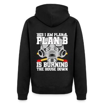 Kammerjäger - Unisex Premium Bio Zip Hoodie - Schwarz - Hinten - Nico (187cm)