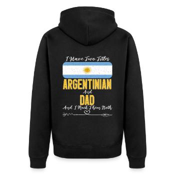 Papa argentin - Veste à capuche bio Premium Unisexe - noir - Dos - Nico (187cm)