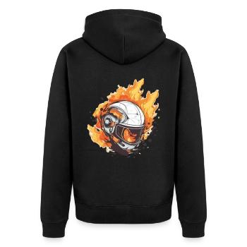 Casque en feu - Veste à capuche bio Premium Unisexe - noir - Dos - Nico (187cm)