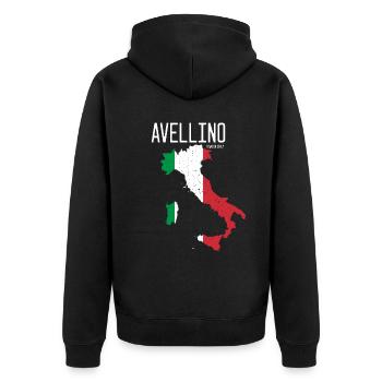 Avellino Italie Carte du drapeau italien Italie - Veste à capuche bio Premium Unisexe - noir - Dos - Nico (187cm)