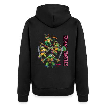 TMNT Mutant Mayhem Team Turtles - Unisex Premium Organic Zip Hoodie - black - Back - Nico (187cm)