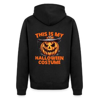 This Is My Halloween Costume Pumpkin Kids - Unisex Premium Organic Zip Hoodie - black - Back - Nico (187cm)