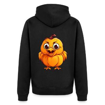 Chicken Pumpkin Lazy Halloween Party Costume for Kids - Unisex Premium Organic Zip Hoodie - black - Back - Nico (187cm)