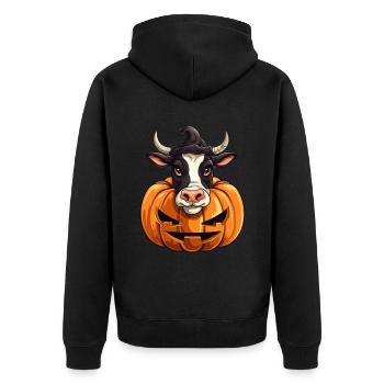 Cow Pumpkin Lazy Halloween Party Costume pour enfants - Veste à capuche bio Premium Unisexe - noir - Dos - Nico (187cm)