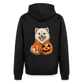 Eskimo Dog Pumpkin Lazy Halloween Party Costume - Veste à capuche bio Premium Unisexe - noir - Dos - Nico (187cm)
