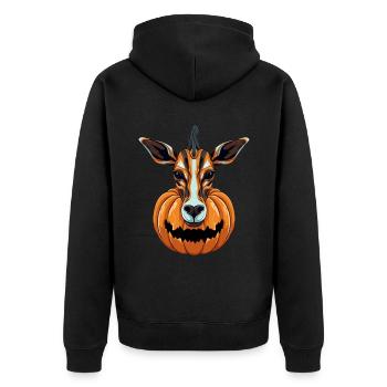 Okapi Pumpkin Lazy Halloween Party Costume pour - Veste à capuche bio Premium Unisexe - noir - Dos - Nico (187cm)