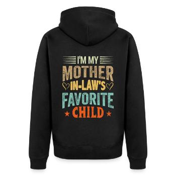 Je suis ma mère dans faible préféré enfant fils fille - Veste à capuche bio Premium Unisexe - noir - Dos - Nico (187cm)