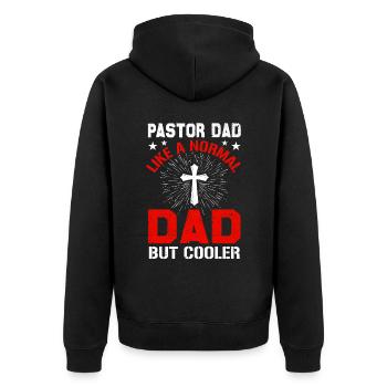 Pastor and Dad Pastor Gifts for Men Fathers Day - Unisex Premium Bio Zip Hoodie - Schwarz - Hinten - Nico (187cm)