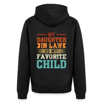 Ma belle-fille est celle de mon père enfant préféré - Veste à capuche bio Premium Unisexe - noir - Dos - Nico (187cm)