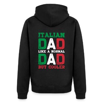 Papa italien Italie drapeau cadeaux pour les hommes fête des pères - Veste à capuche bio Premium Unisexe - noir - Dos - Nico (187cm)