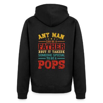 Father Someone Pops Father's Day Father Gifts - Unisex Premium Bio Zip Hoodie - Schwarz - Hinten - Nico (187cm)