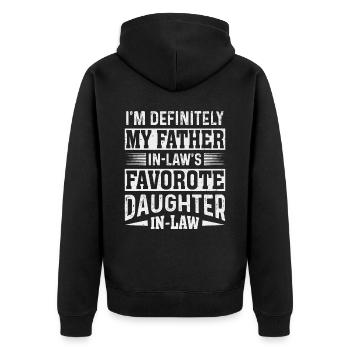 Je suis la belle-fille préférée de mon beau-père - Veste à capuche bio Premium Unisexe - noir - Dos - Nico (187cm)