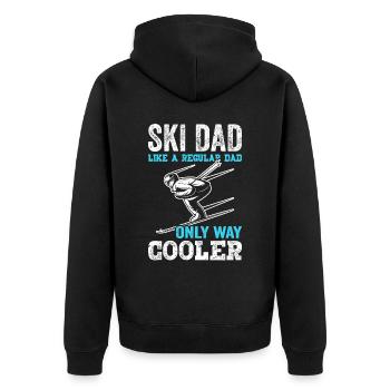 Ski Dad Like a Regular Dad Ski Gifts for Skiers - Unisex Premium Bio Zip Hoodie - Schwarz - Hinten - Nico (187cm)