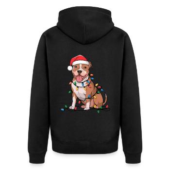American Terrier Noël Noël - Veste à capuche bio Premium Unisexe - noir - Dos - Nico (187cm)