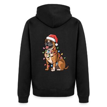 Cane Corso Christmas Lights Xmas Dogs Gifts - Unisex Premium Organic Zip Hoodie - black - Back - Nico (187cm)