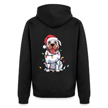 Dogue Argentino Lumières de Noël Noël Chiens Cadeaux - Veste à capuche bio Premium Unisexe - noir - Dos - Nico (187cm)