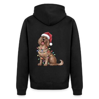 English Setter Christmas Lights Xmas Dogs Gifts - Unisex Premium Bio Zip Hoodie - Schwarz - Hinten - Nico (187cm)