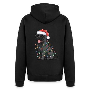 Havanese Christmas Lights Xmas Dogs Gifts - Unisex Premium Bio Zip Hoodie - Schwarz - Hinten - Nico (187cm)