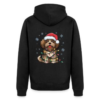 Havanese Christmas Lights Xmas Dogs Gifts - Unisex Premium Organic Zip Hoodie - black - Back - Nico (187cm)
