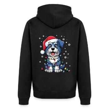 Kerry Blue Terrier Christmas Lights Xmas Dogs - Unisex Premium Bio Zip Hoodie - Schwarz - Hinten - Nico (187cm)