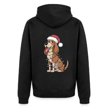 Pharaoh Hound Christmas Lights Xmas Dogs Gifts - Unisex Premium Organic Zip Hoodie - black - Back - Nico (187cm)