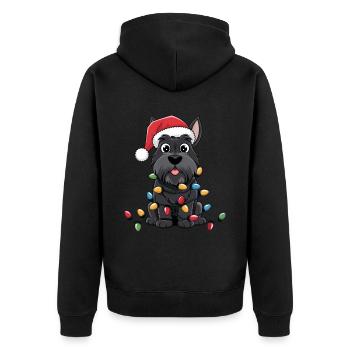 Scottish Terrier Noël Lumières Noël Chiens Cadeaux - Veste à capuche bio Premium Unisexe - noir - Dos - Nico (187cm)