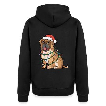 Tibetan Mastiff Christmas Lights Xmas Dogs Gifts - Unisex Premium Bio Zip Hoodie - Schwarz - Hinten - Nico (187cm)