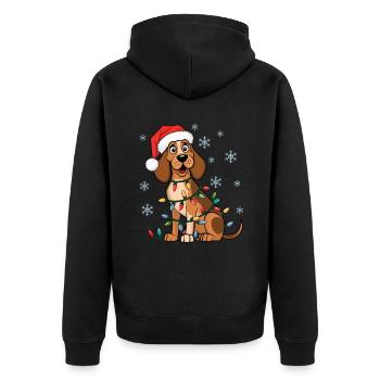 Treeing Walker Coonhound Christmas Lights Xmas - Unisex Premium Organic Zip Hoodie - black - Back - Nico (187cm)