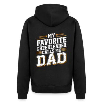 My Favorite Cheerleader Calls Me Dad Cheer Dad - Unisex Premium Organic Zip Hoodie - black - Back - Nico (187cm)