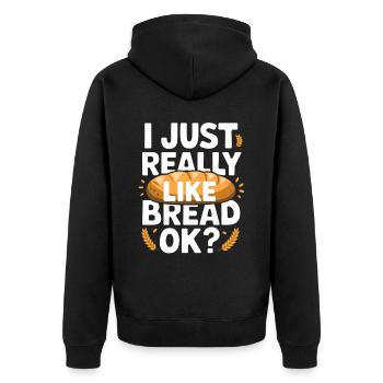 J’aime vraiment le pain Funny Bakery Gifts Men - Veste à capuche bio Premium Unisexe - noir - Dos - Nico (187cm)