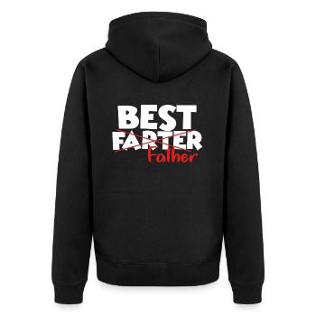 Cadeau drôle pour le papa papa papa humour - Veste à capuche bio Premium Unisexe - noir - Dos - Nico (187cm)