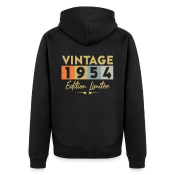 Vintage 1954 Édition Limitée - Veste à capuche bio Premium Unisexe - noir - Dos - Nico (187cm)