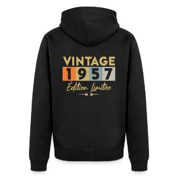 Vintage 1957 Édition Limitée - Veste à capuche bio Premium Unisexe - noir - Dos - Nico (187cm)