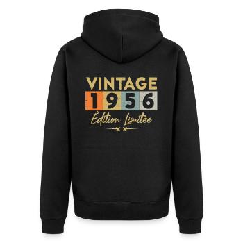 Vintage 1956 Édition Limitée - Veste à capuche bio Premium Unisexe - noir - Dos - Nico (187cm)