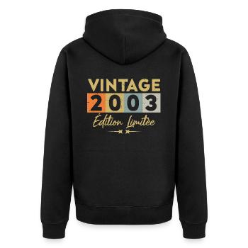 Vintage 2003 Édition Limitée - Veste à capuche bio Premium Unisexe - noir - Dos - Nico (187cm)