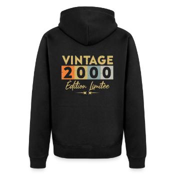 Vintage 2000 Édition Limitée - Veste à capuche bio Premium Unisexe - noir - Dos - Nico (187cm)