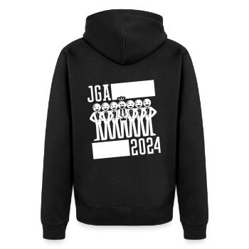 Junggesellenabschied Jga 2024 - Unisex Premium Bio Zip Hoodie - Schwarz - Hinten - Nico (187cm)